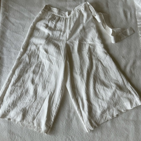 Vince Wide Leg Cropped Palazzo White Pants Size 6 - Picture 3 of 9